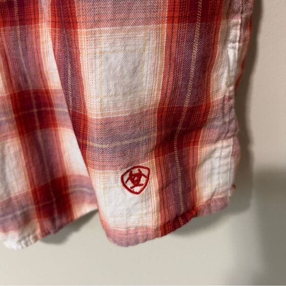 Ariat Womens Tulsa Long Sleeve Snap Red Plaid Country Western Shirt Extra Large - Picture 8 of 10